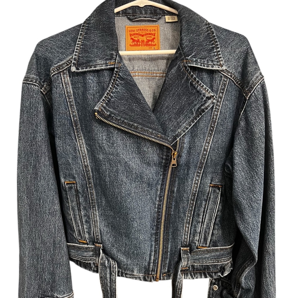 Levi’s Blue Denim Biker Jean Jacket - Picture 5 of 5